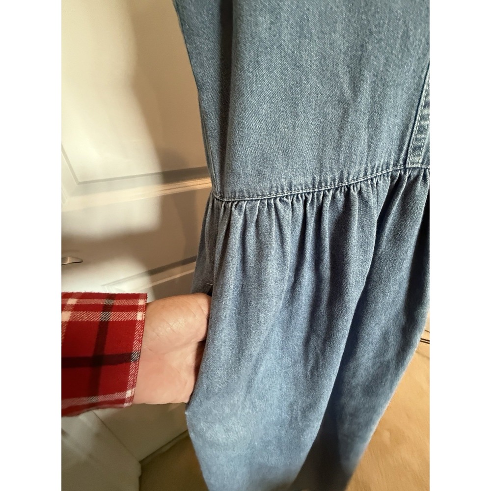City Jeans Denim Maxi Dress Jumper Sz M Vintage USA Button Down 90s Prarie - Picture 3 of 8